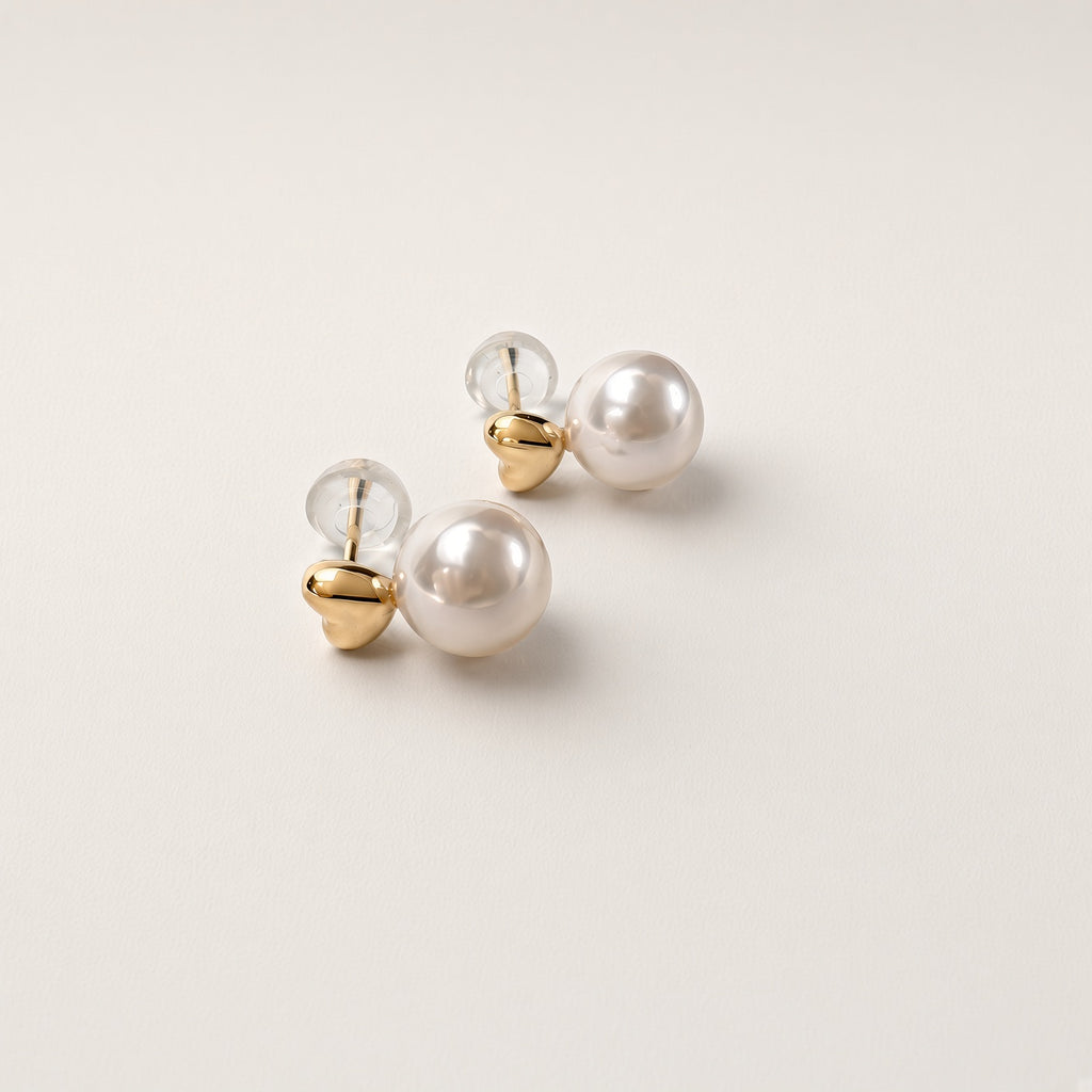 K18 アコヤパール6.5mm ハートピアス