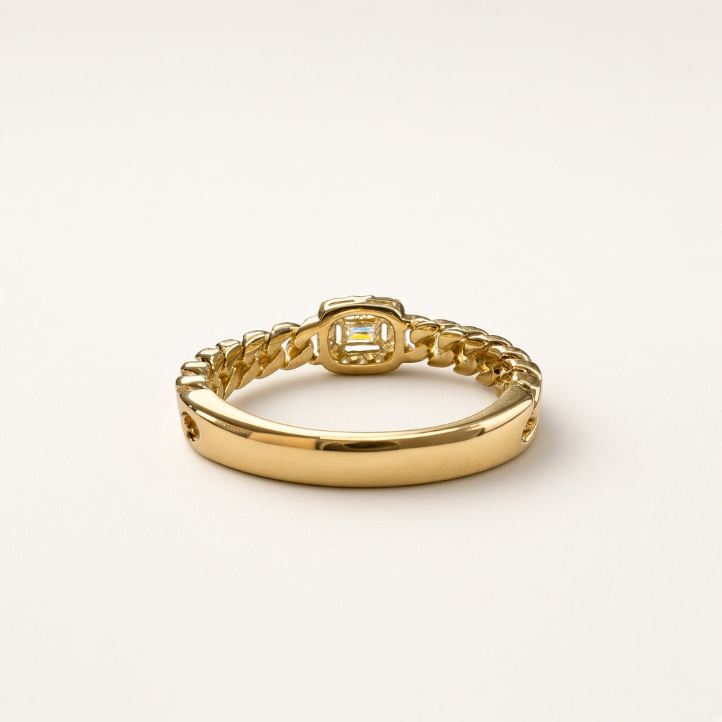K18 バケットダイヤ0.2ct チェーンモチーフリング