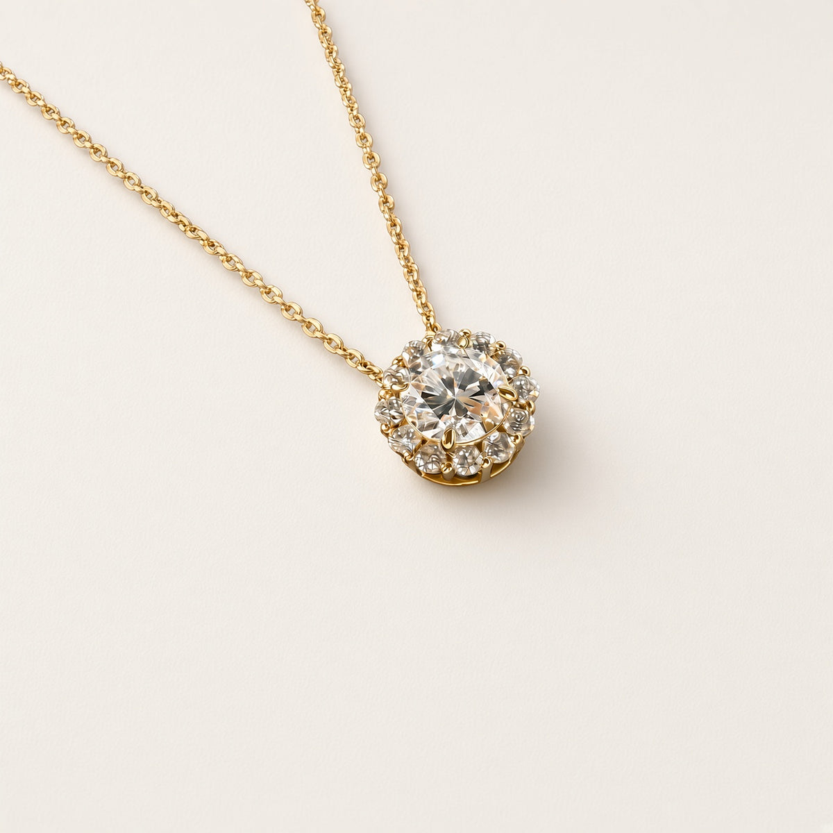 K18 ダイヤモンド取り巻きネックレス 計0.5ct