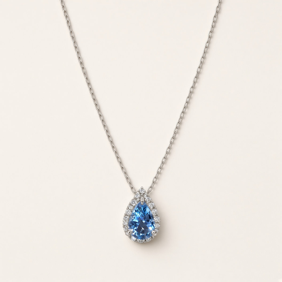 Pt850 アクアマリン ダイヤモンドネックレス 0.48ct / 0.15ct 約43cm