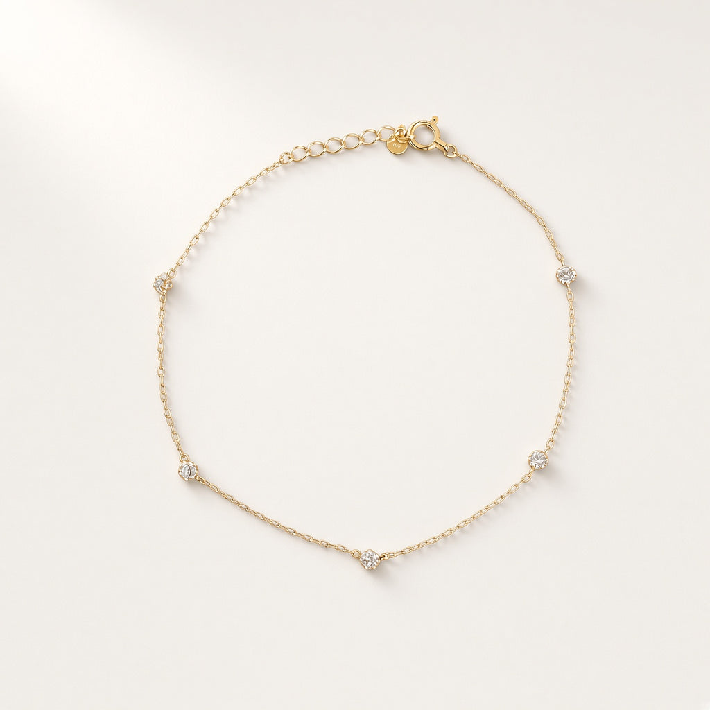 K18 ダイヤモンドステーション ブレスレット0.30ct