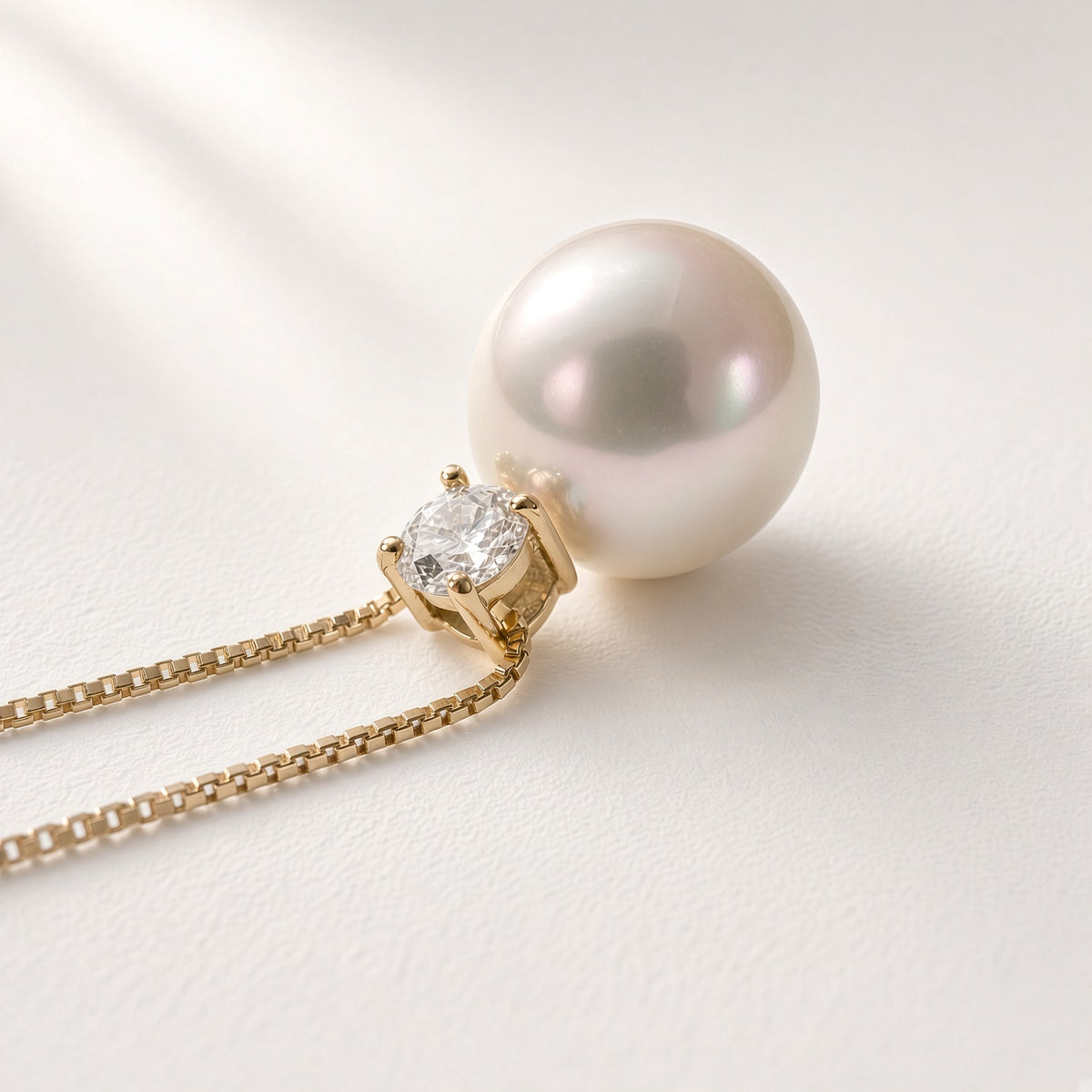K18 アコヤパール&ダイヤモンド ネックレス 8.5mm/0.10ct